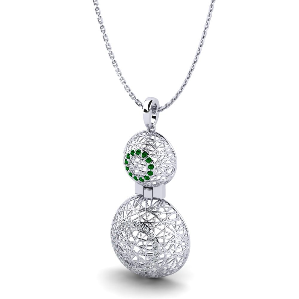 Plata 925 Circonita Verde Colgante de Mujer Rachelle