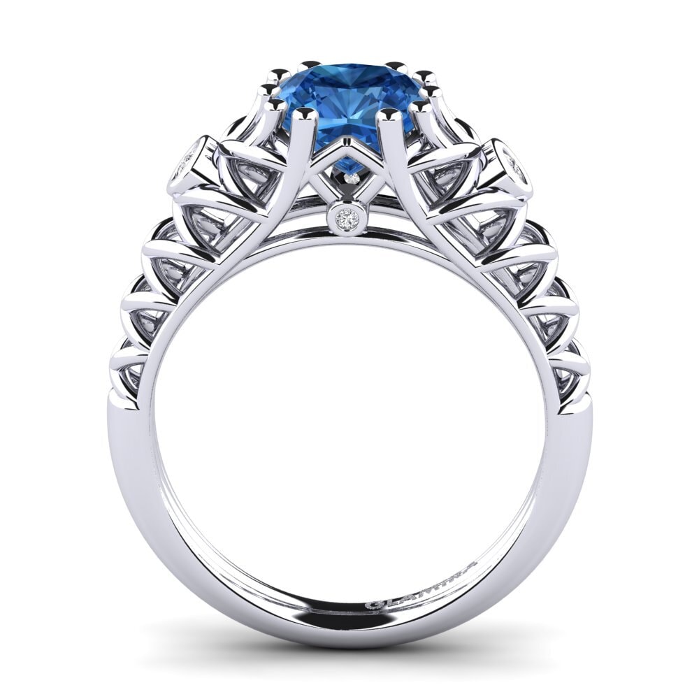 Dark Blue Zirconia Engagement Ring Raison