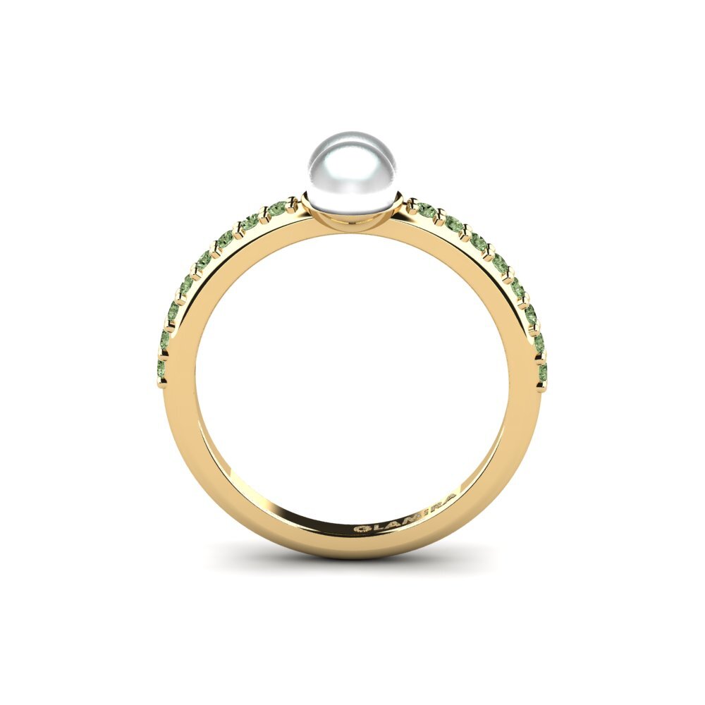Diamante Verde Anéis de Mindinho Ranunga