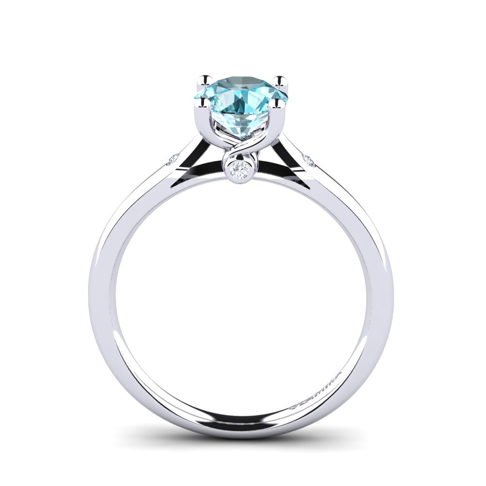 Blue Zircon Engagement Ring Rashida