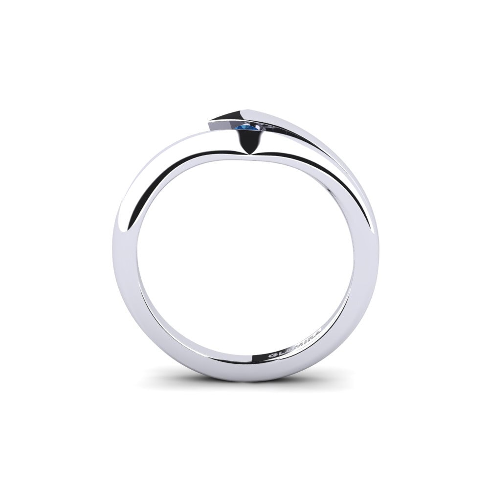 Dark Blue Zirconia Engagement Ring Evie