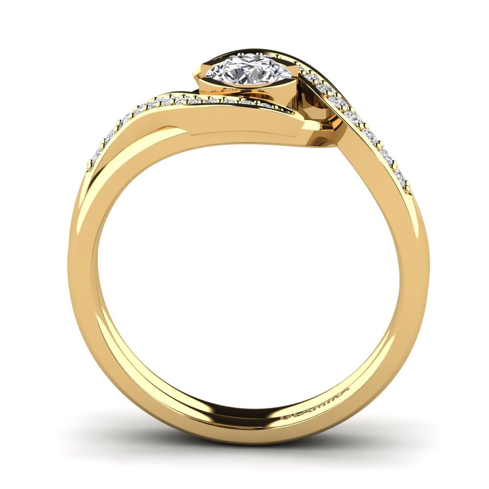 Buy 0.5 Carat Round cut 18ct Yellow Gold Diamond Engagement Ring Reese ...
