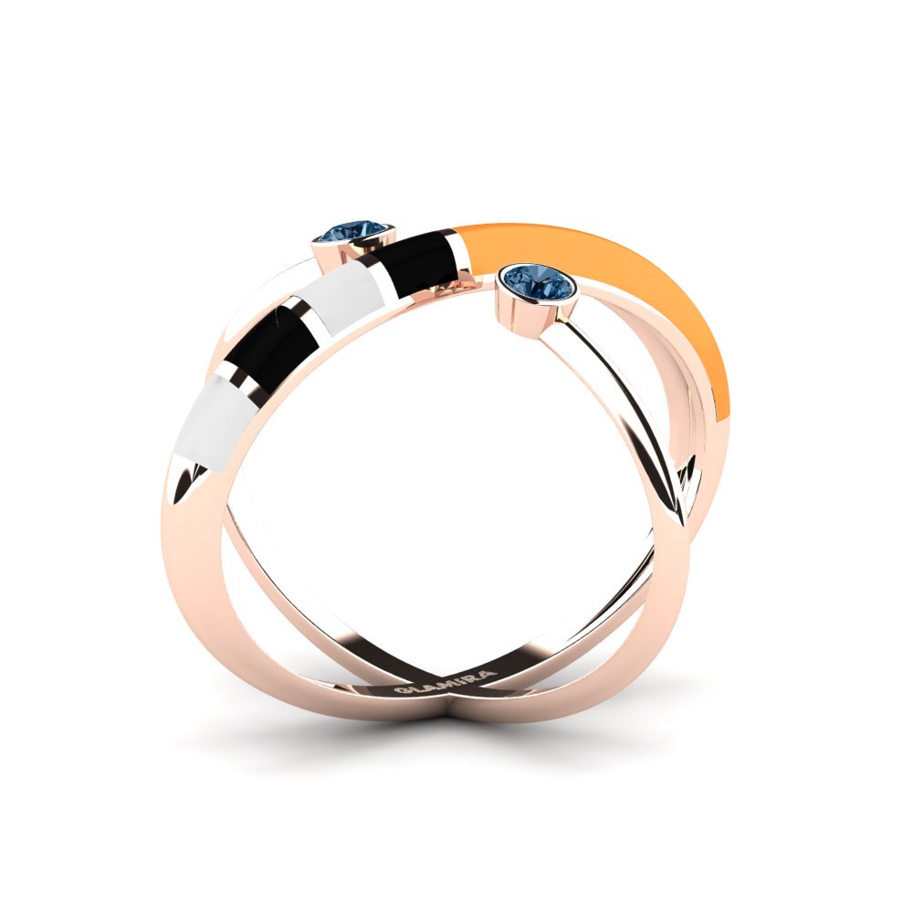 Blauer Diamant Ring Regnbu