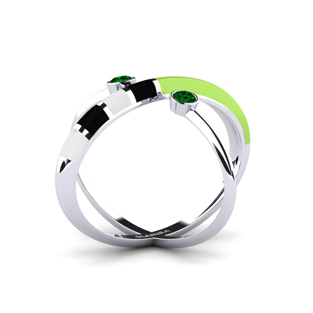 Zircônia Verde Anel Regnbu