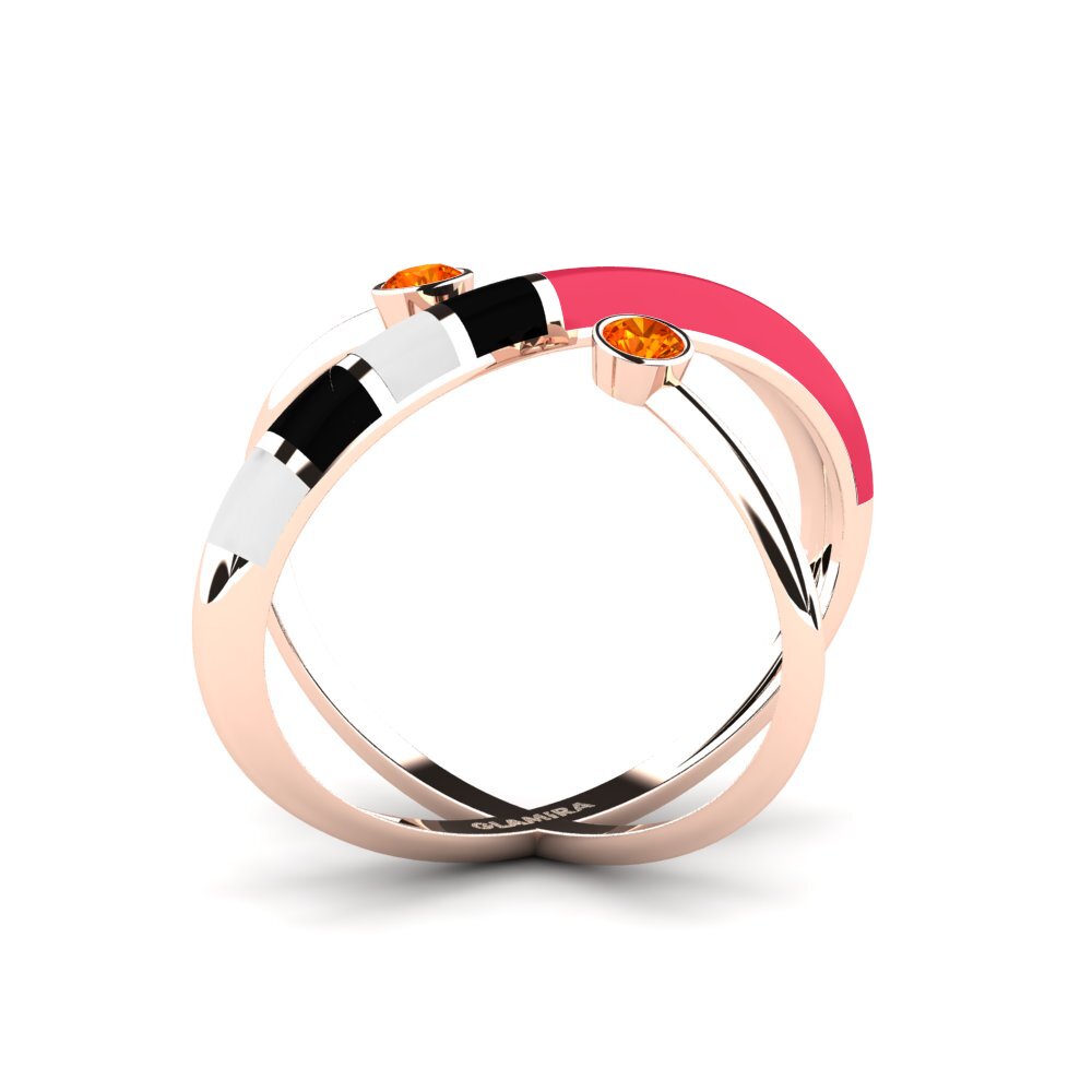 Orangefarbener Saphir Ring Regnbu