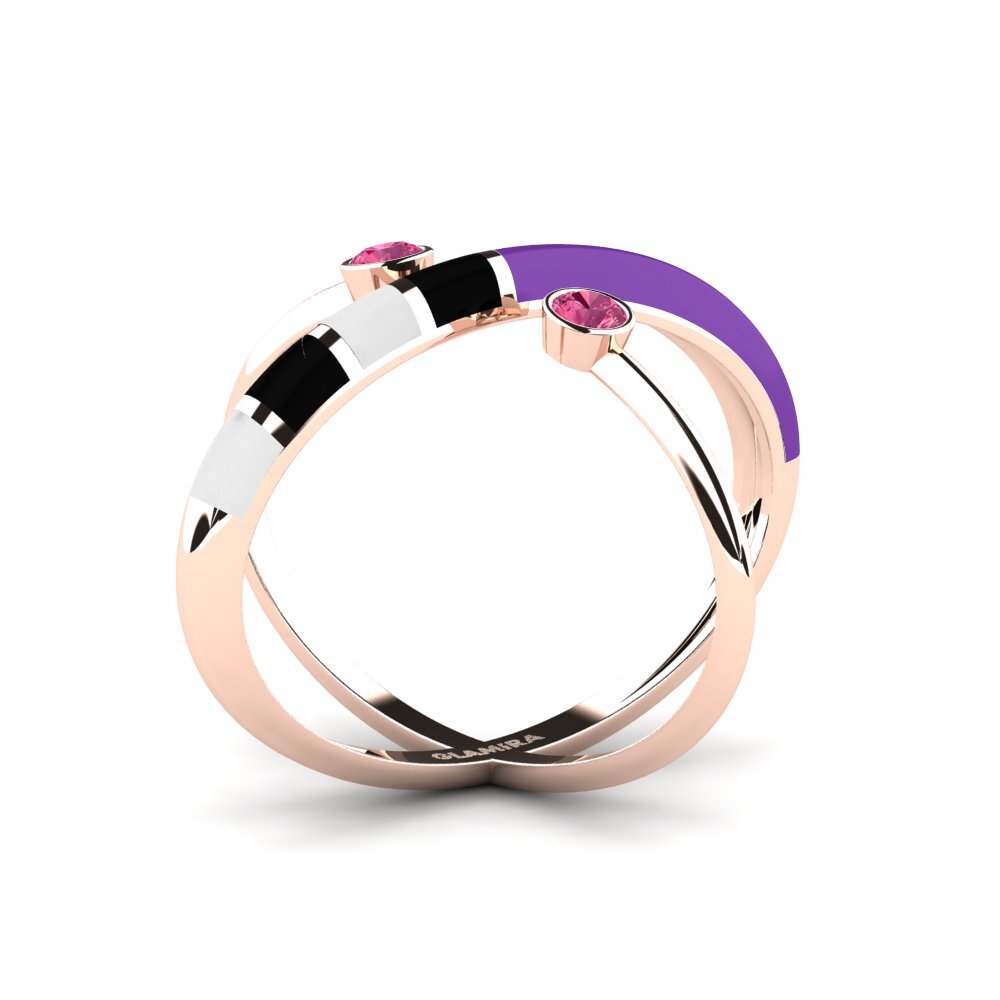 Rosa Turmalin Ring Regnbu