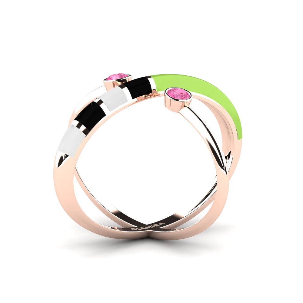 Rotgold 585 Ring Regnbu