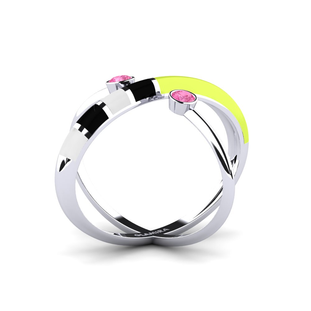 950 Platin Ring Regnbu