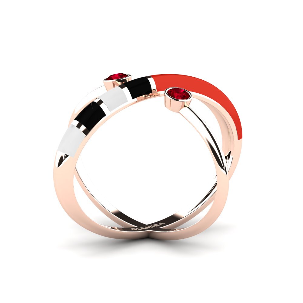 Roter Zirkonia Ring Regnbu