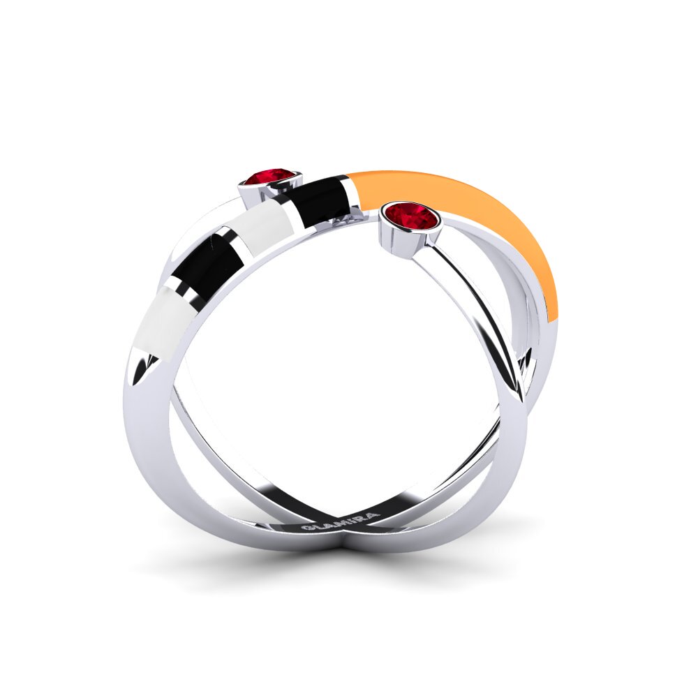 Red Zirconia Ring Regnbu