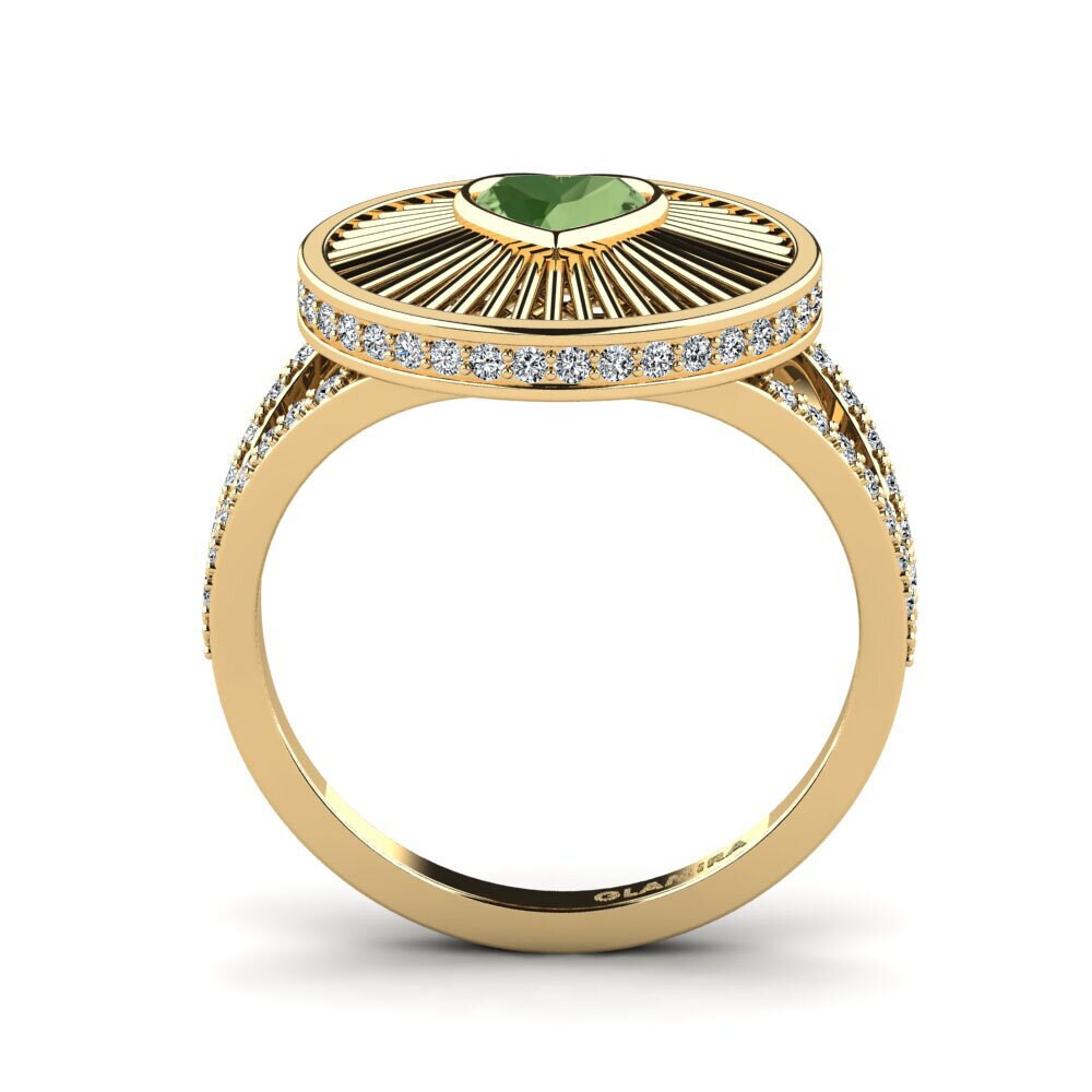 Corazón Zafiro Verde Anillo Reiko