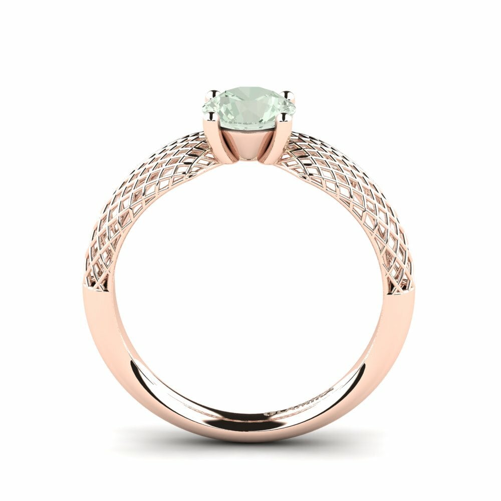 Green Amethyst Engagement Ring Rejoicing