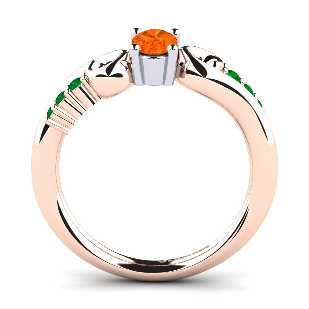 14ct Rose / White Gold Fire-Opal Engagement Ring Rena