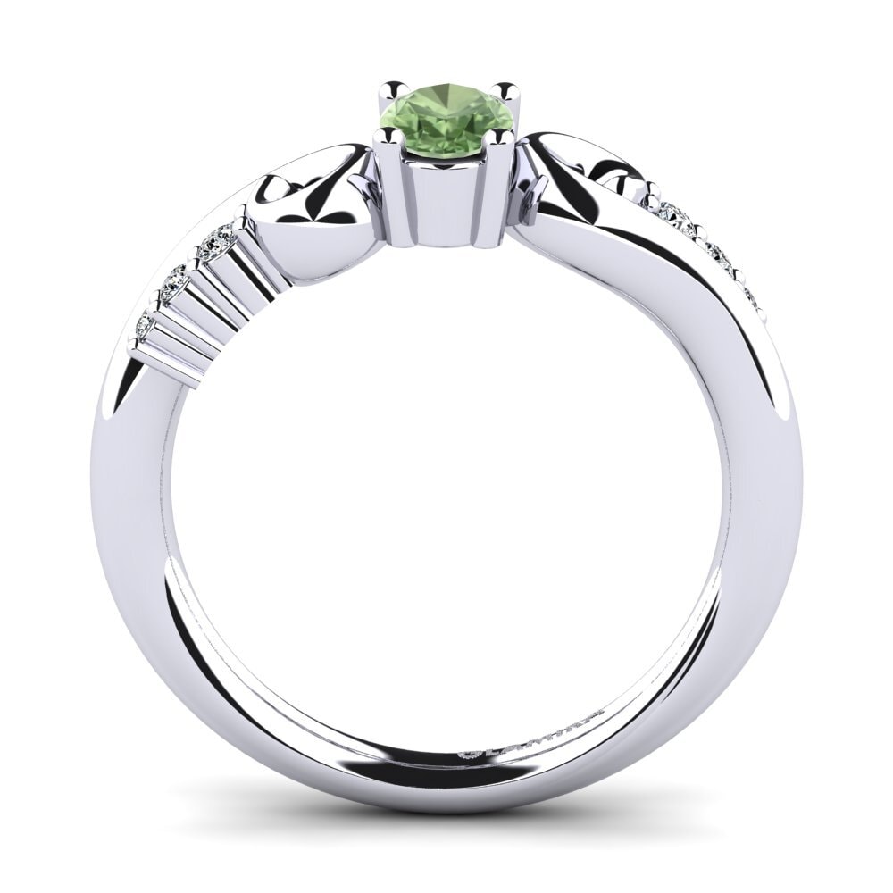 Zafiro Verde Anillo de compromiso Rena