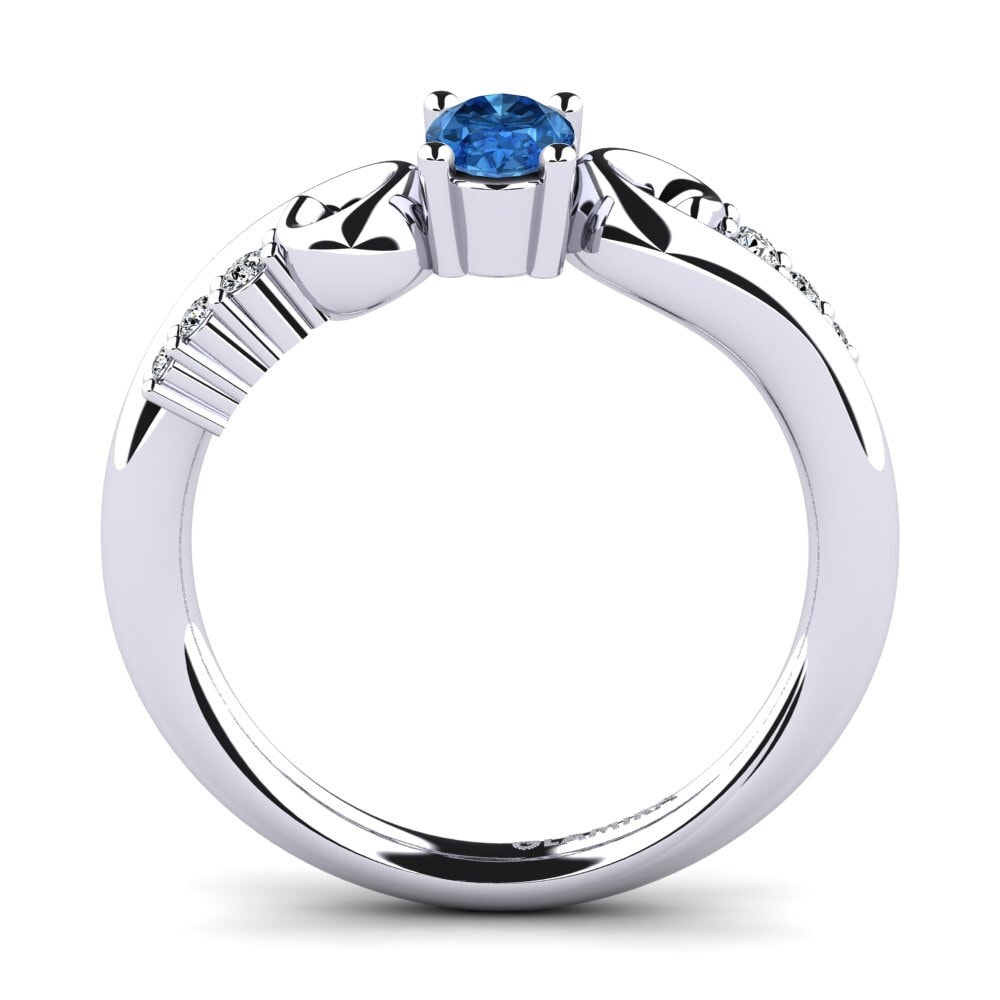 Dark Blue Zirconia Engagement Ring Rena