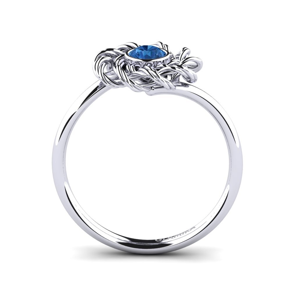 Dark Blue Zirconia Engagement Ring Reprobed