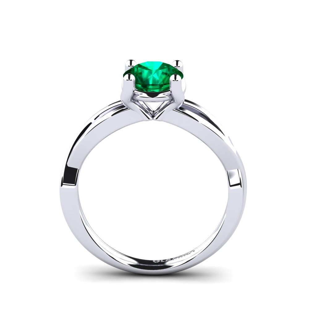 Esmeralda (creada en laboratorio) Anillo de compromiso Reseda