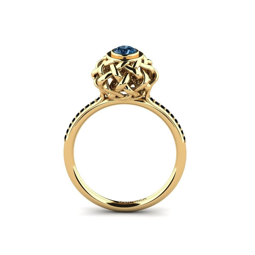 Diamante Azul Anel de Noivado Retha