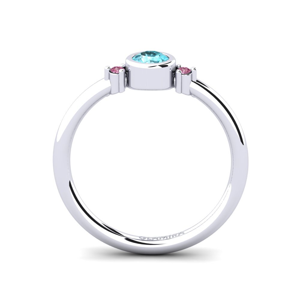 White Silver Blue Zircon Women's Ring Rixos