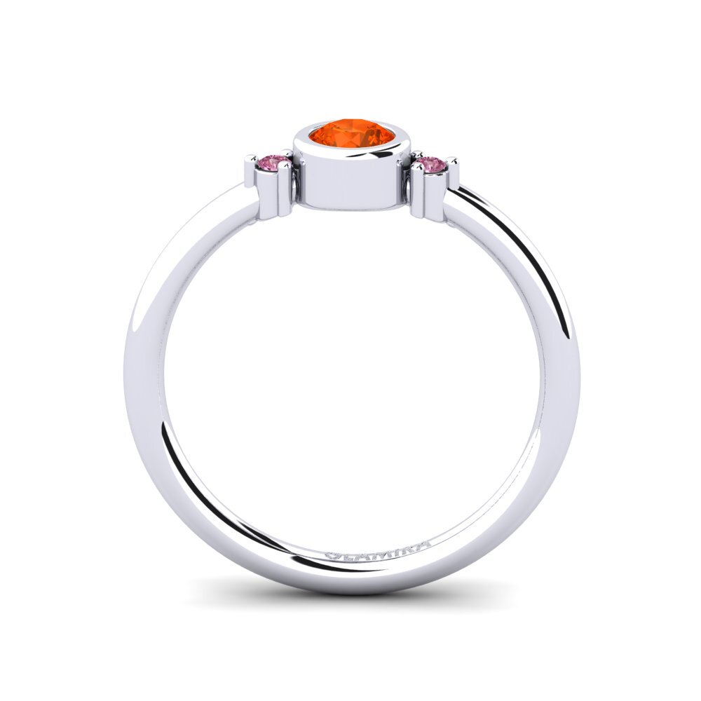White Silver Fire Opal Women's Ring Rixos