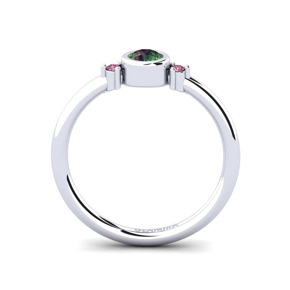 White Silver Mystic Topaz Women's Ring Rixos