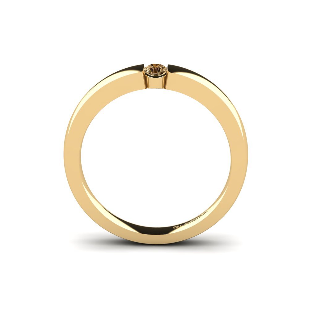 14ct Yellow Gold Brown Diamond Engagement Ring Lissy
