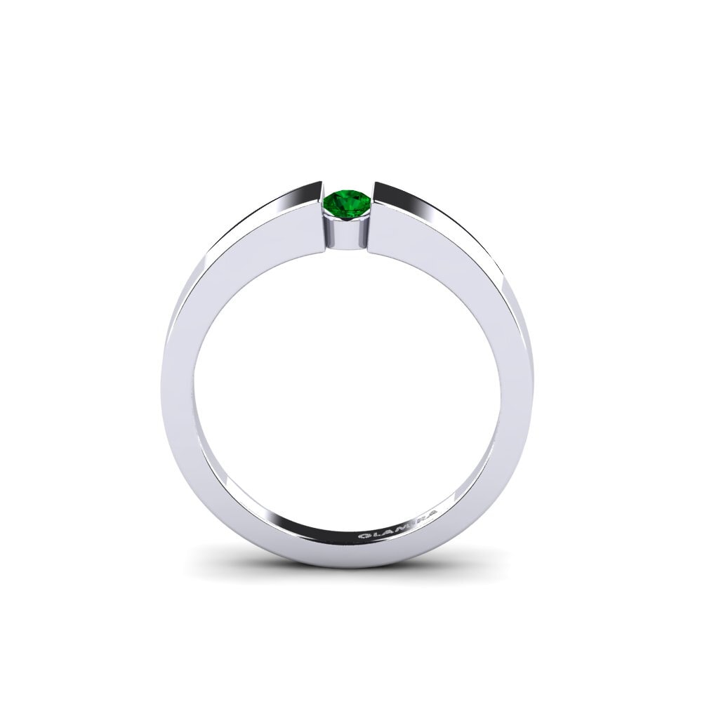 Green Zirconia Engagement Ring Nature 0.1 crt