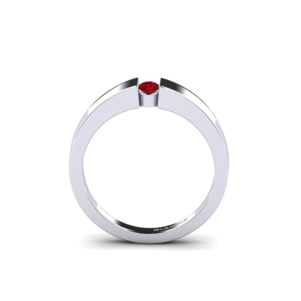 Red Zirconia Engagement Ring Nature 0.1 crt