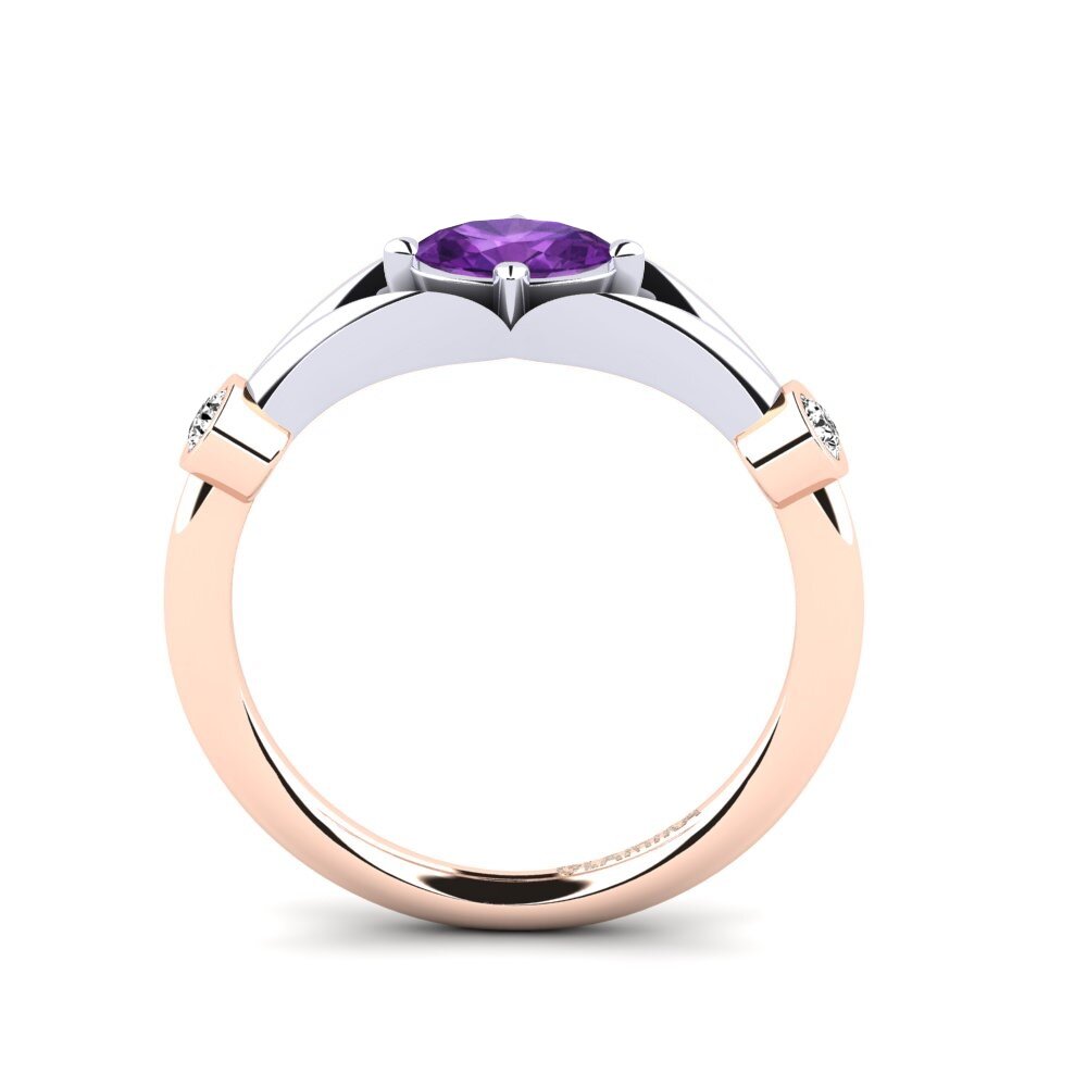 14ct Rose / White Gold Amethyst Engagement Ring Romina