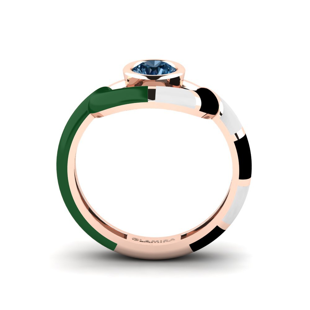 Diamante Azul Anel Rondek SET
