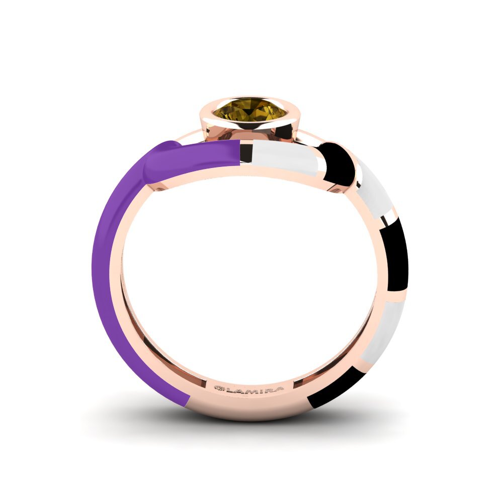 Brauner Zirkon Ring Rondek SET