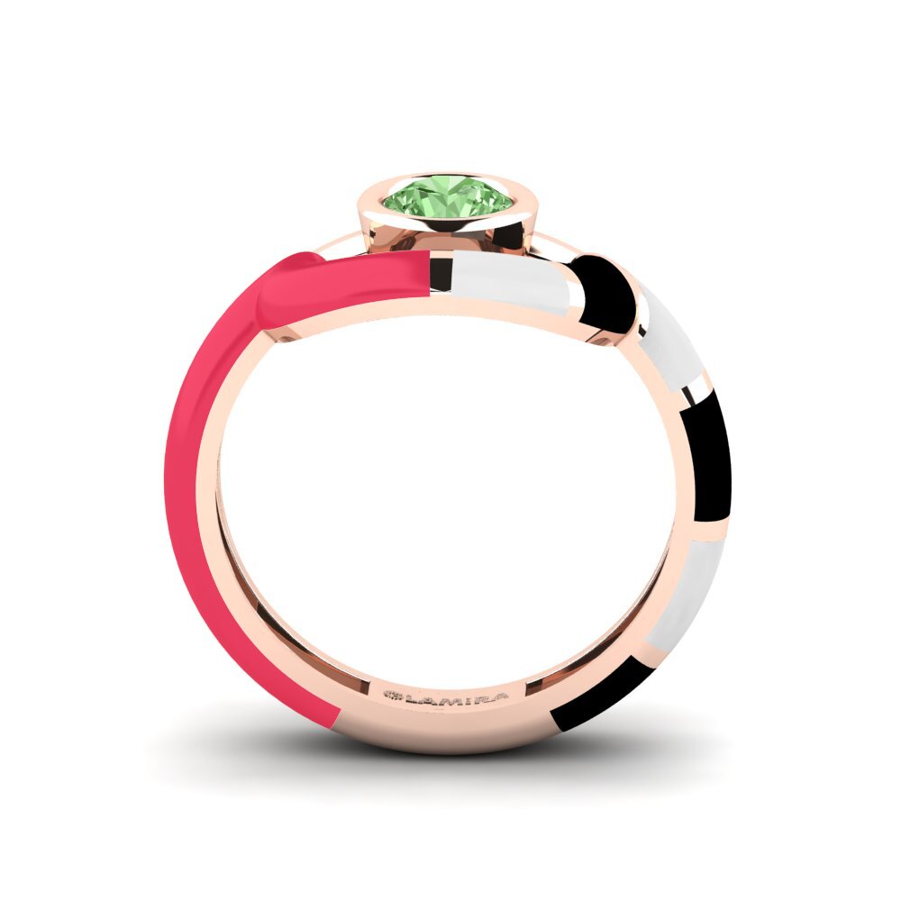 Green Diamond Ring Rondek SET