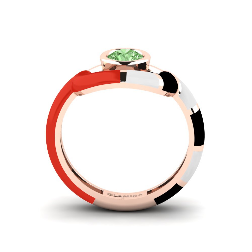 Grüner Diamant Ring Rondek SET