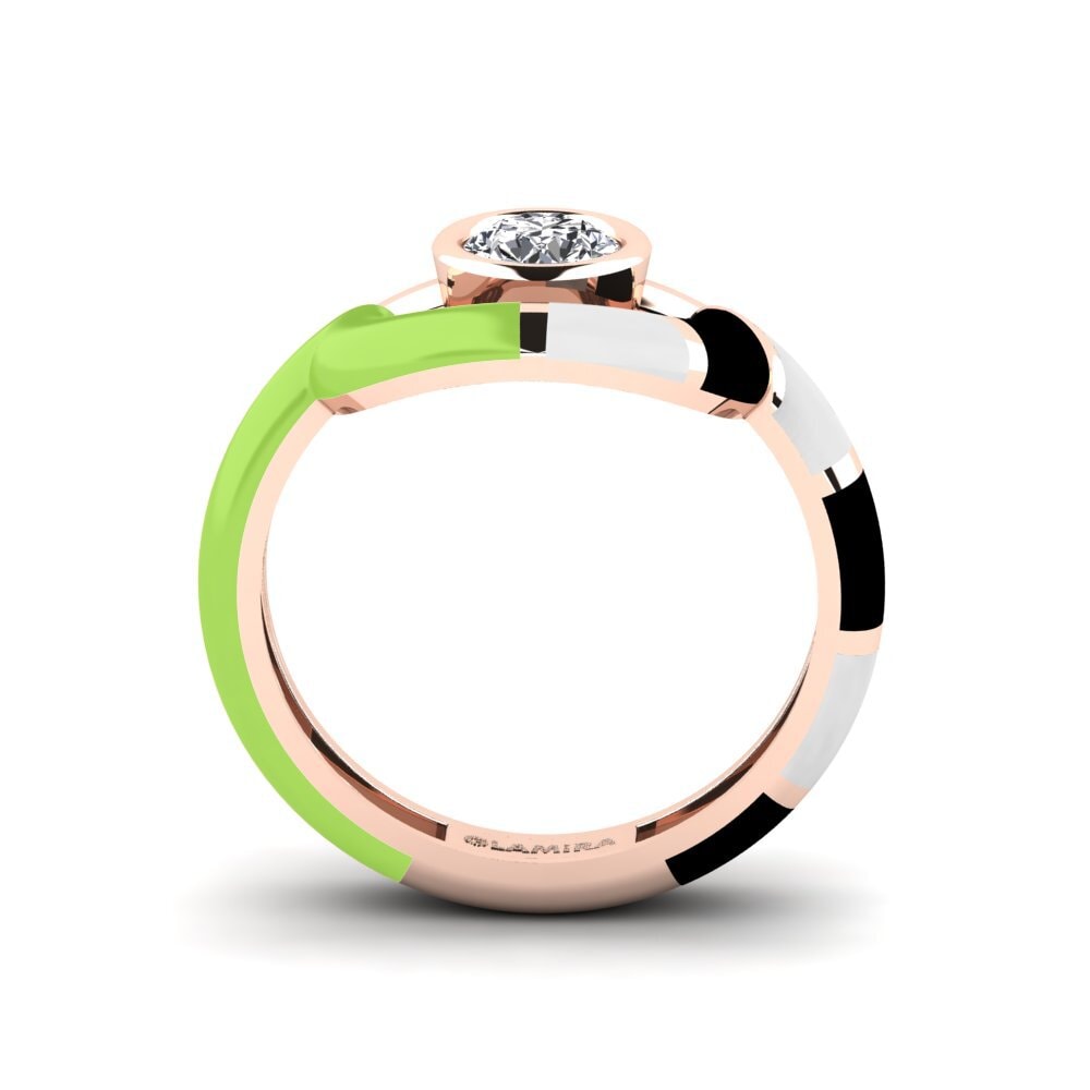 Rotgold 585 Ring Rondek SET