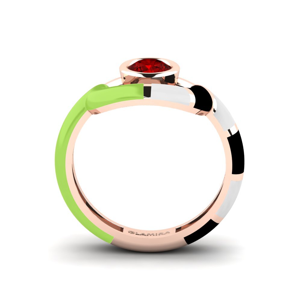 Rubin (im Labor gezüchtet) Ring Rondek SET