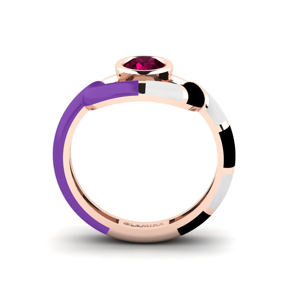 Rhodolite Garnet Ring Rondek SET
