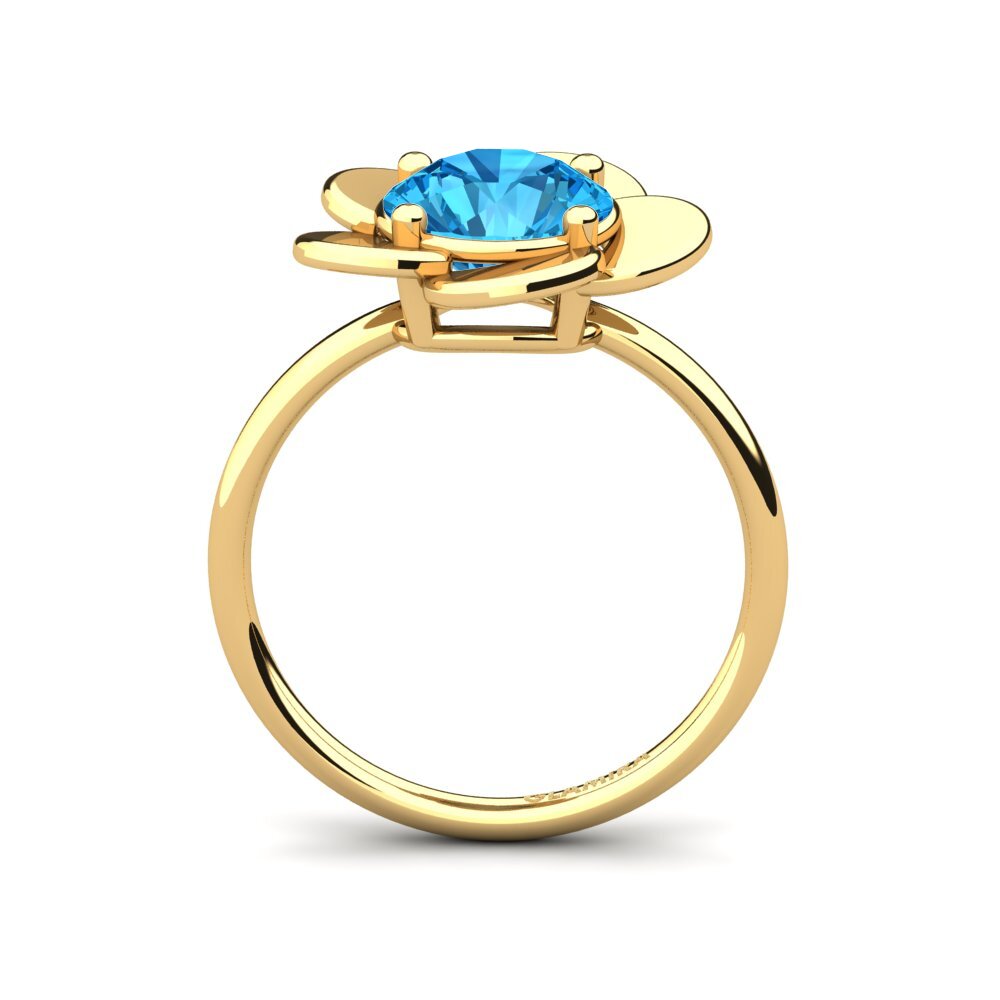 9ct Yellow Gold Blue Topaz Ring Ronnica