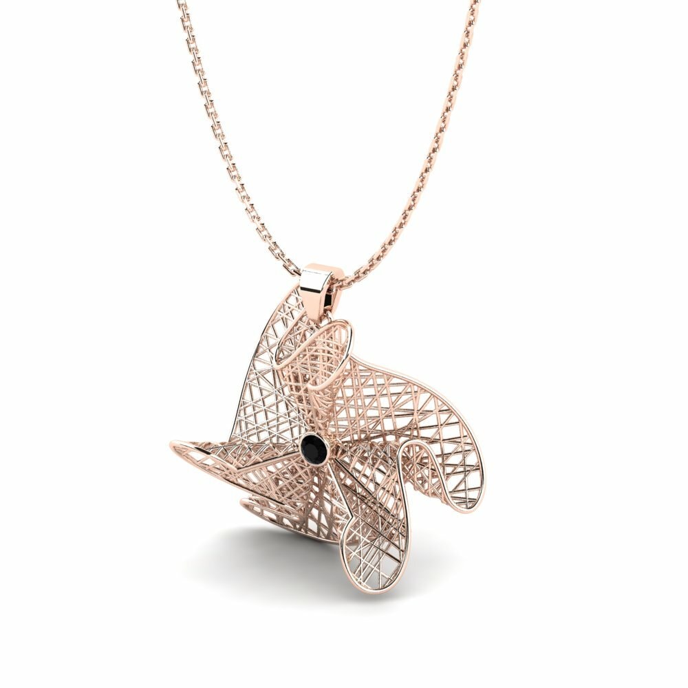 14K Rood Goud Dames Hanger Roosa