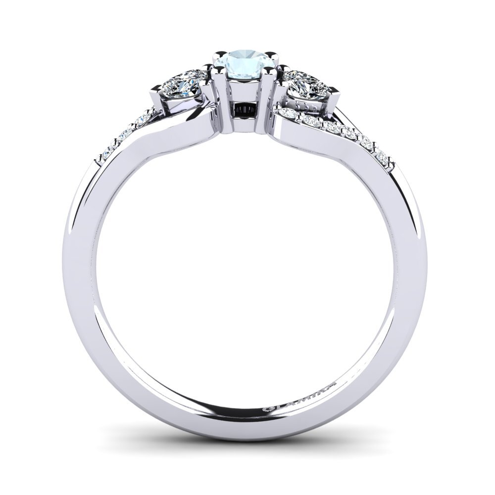 Aquamarine Engagement Ring Roselina 0.16 crt