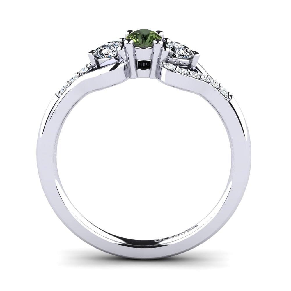 Zafiro Verde Anillo de compromiso Roselina 0.16 crt