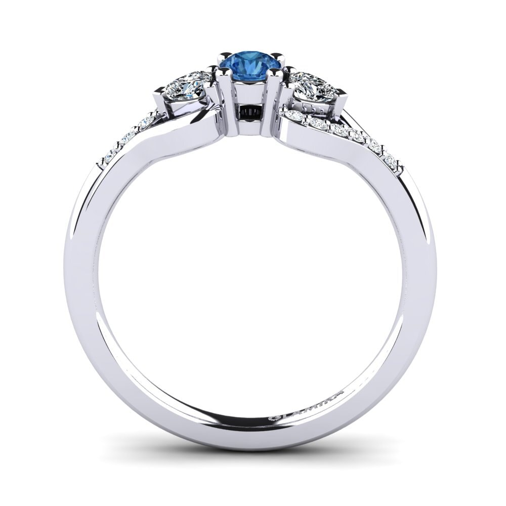 Dark Blue Zirconia Engagement Ring Roselina 0.16 crt