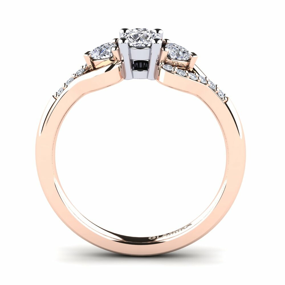 9k Rose & White Gold Engagement Ring Roselina