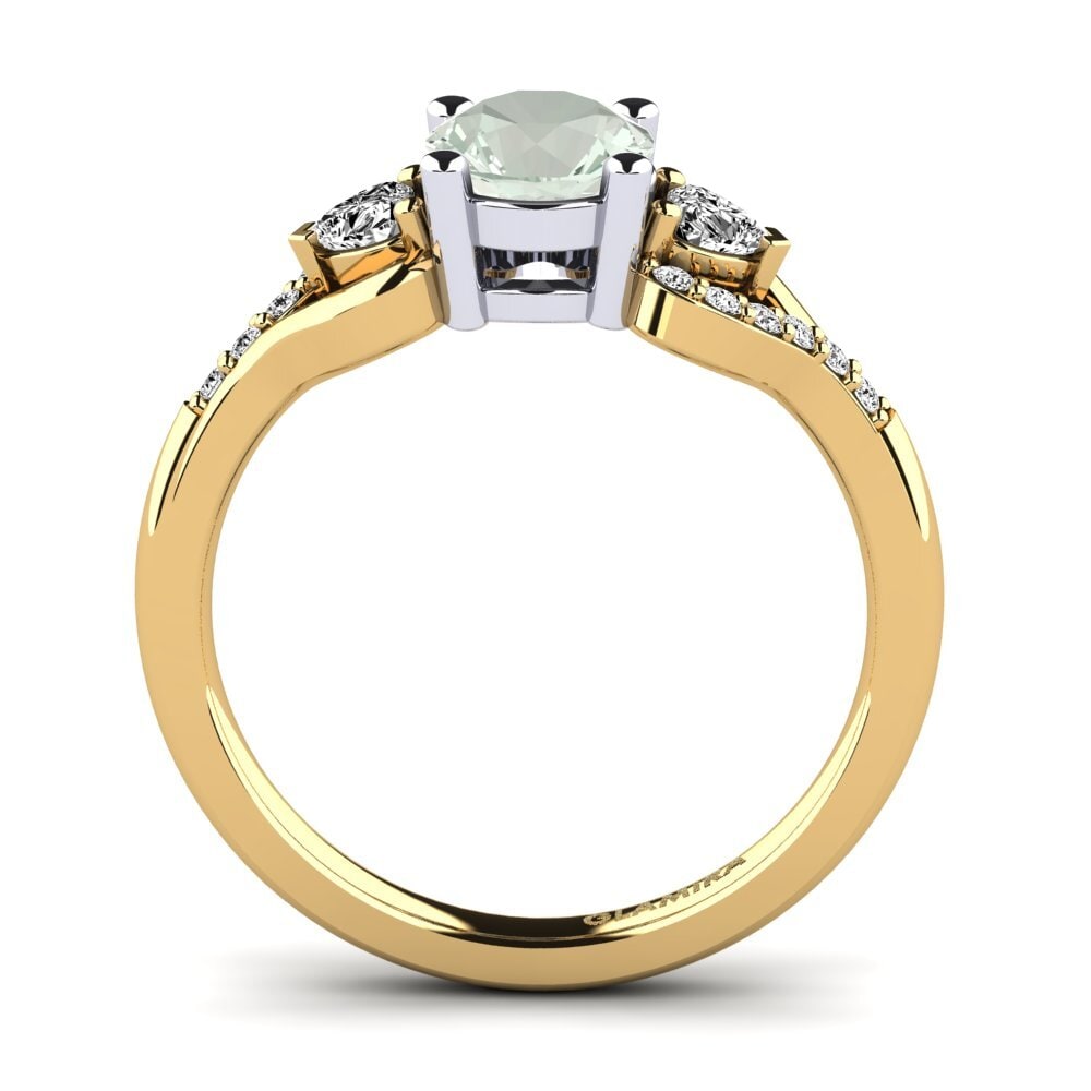 Amatista verde Anillo de compromiso Roselina 0.8 crt