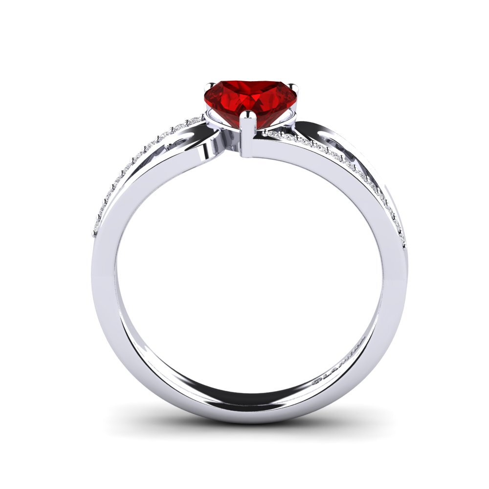 Ruby (Lab Created) Engagement Ring Roselly
