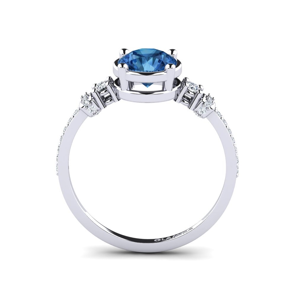 Dark Blue Zirconia Engagement Ring Roselyn