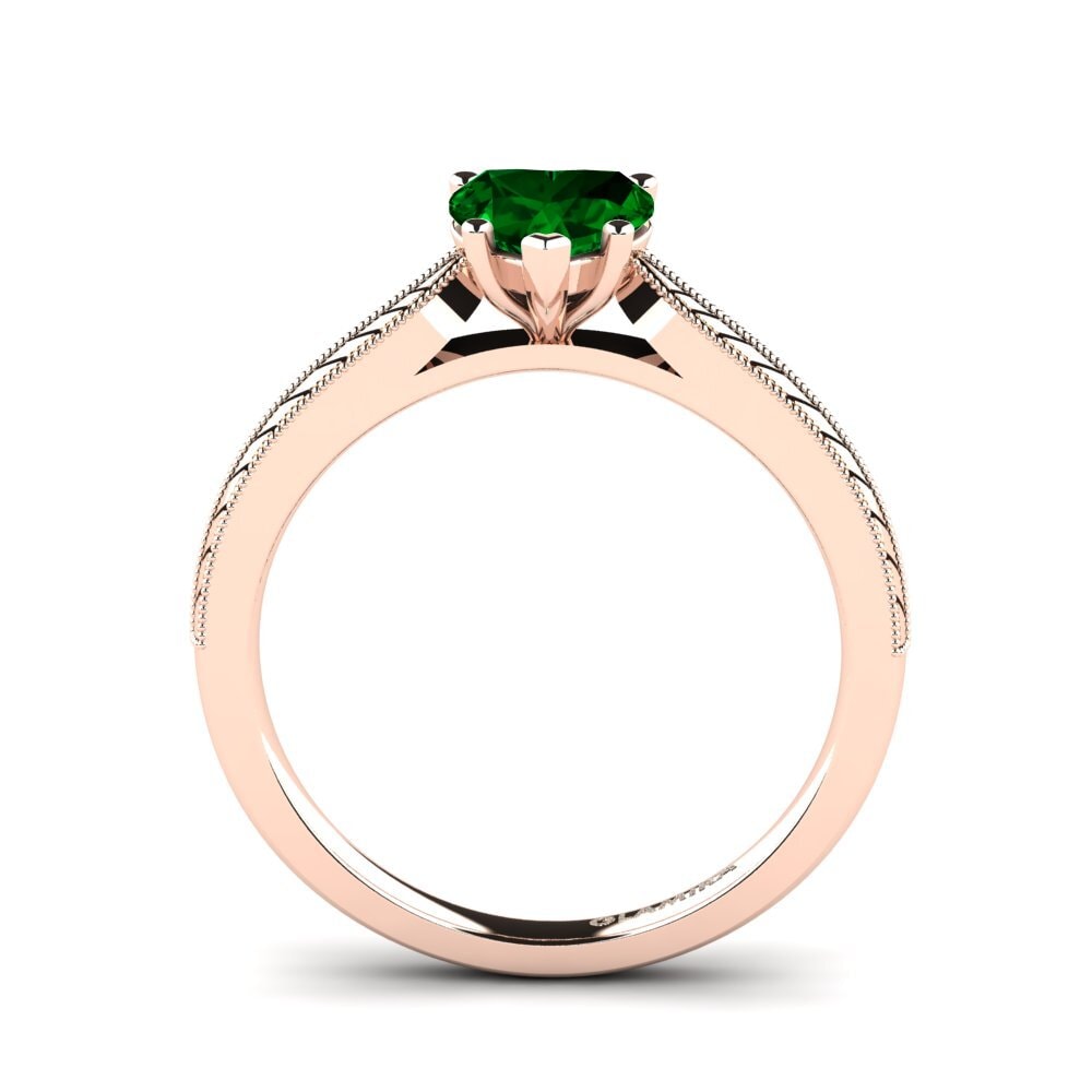 14ct Rose Gold Green Zirconia Women's Ring Roxanne