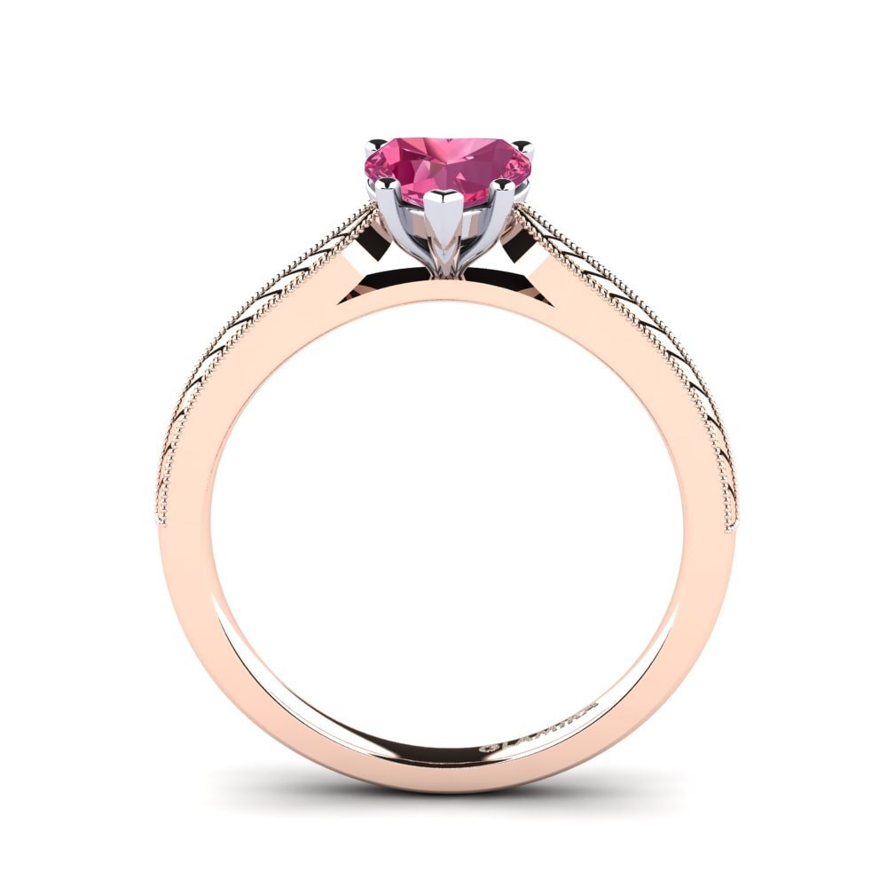 18ct Rose & White Gold Pink Tourmaline Women's Ring Roxanne