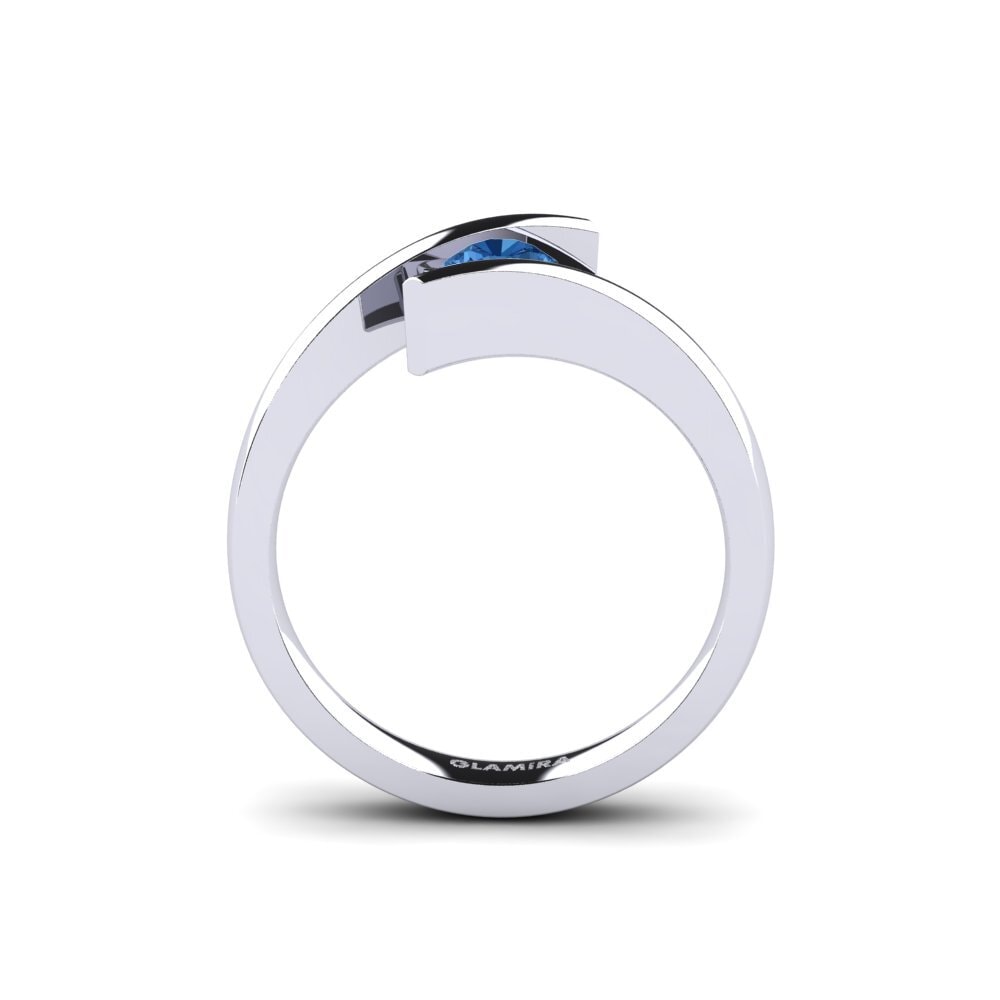 Dark Blue Zirconia Engagement Ring Rosita