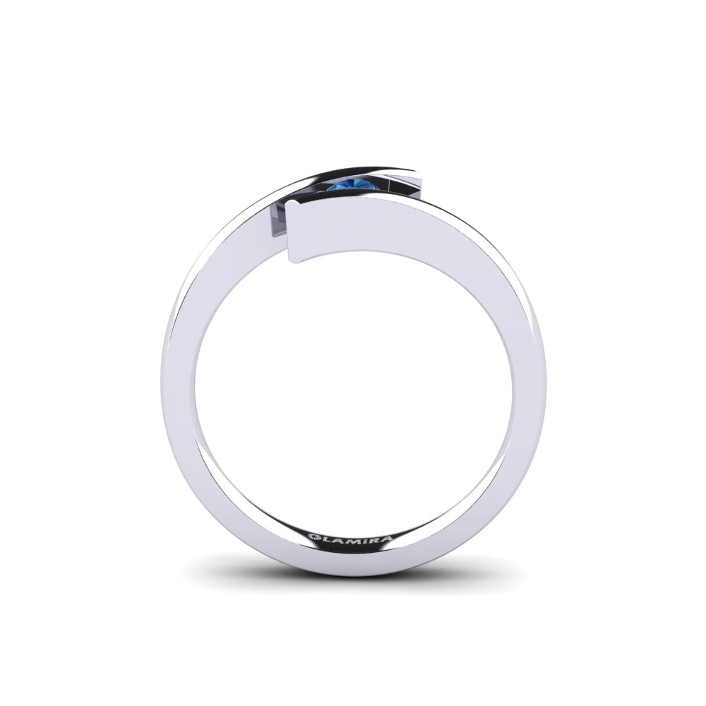 Dark Blue Zirconia Engagement Ring Rosita 0.1 crt
