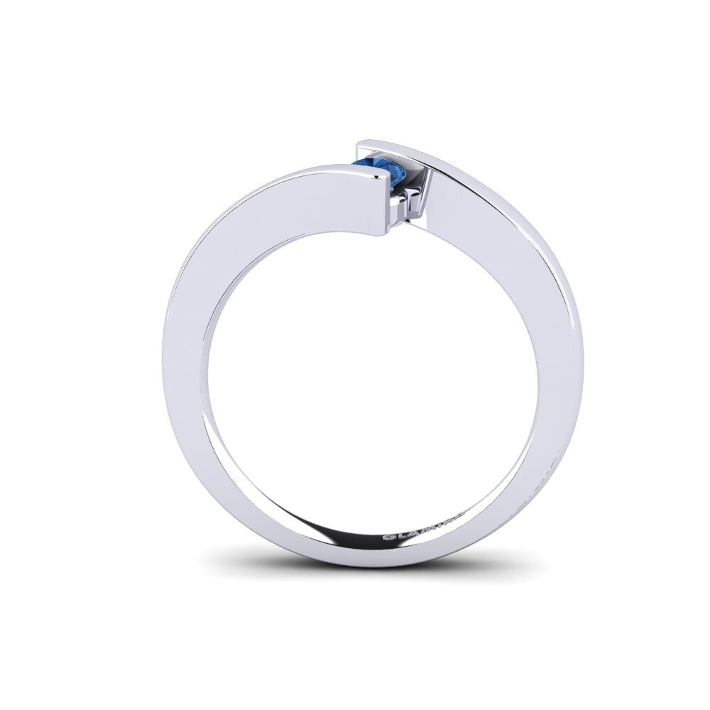 Dark Blue Zirconia Engagement Ring Storm 016 crt
